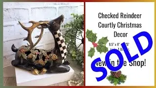 Christmas Decorating with Checked Decor Artist Designed Checked Reindeer Courtly Christmas Decor