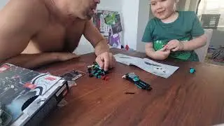F1 Mercedes lego speed build! Built with shirtless dad. 