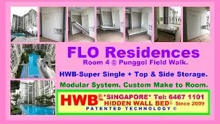 FLO Residences Rm4@ Punggol HWB-S.single+Top&SideCabinets HUB showflat. NiceHome.WallBed SaveSpace