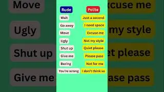 Polite vs Rude English Phrases #learnenglish #spokenenglish #dailyenglish