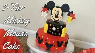2-Tier Mickey Mouse Cake | Mickey Mouse theme Cake at home | 2-Tier Vanilla Flavored Mickey Cake