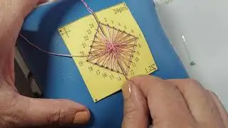 Repaso (4) Como hacer la urdimbre radial de un Sol de Naranjito en un patrón cuadrado