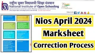 Nios April 2024 Marksheet Correction Procedure | Task Is Helping (NIOS) #nios #marksheet