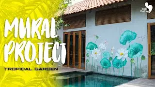Mural Tropical Garden di Dinding Kolam Renang by Jogja Painting
