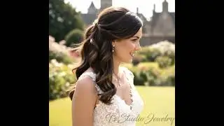 Pearl Back Drop Bridal Necklace & Earrings Wedding Jewelry Set with CZ crystals #weddingjewelry