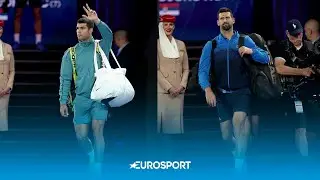Carlos Alcaraz & Novak Djokovic enter Rod Laver Arena for their Quarter-Final Showdown! 💪