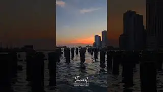 Beautiful sunset at Old Pier 1 |  Brooklyn Bridge Park, New York.