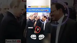 🗿2 Legends🔥PUTIN & AJIT DOVAL shake hands with big SMILE #shorts