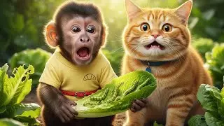 🌿 Monkey & Cat vs Worms 🐛 | Natural Insect Spray Story | Garden Rescue