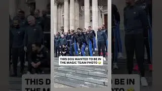 THIS DOG WANTED TO BE IN THE MAGIC TEAM PHOTO 😂