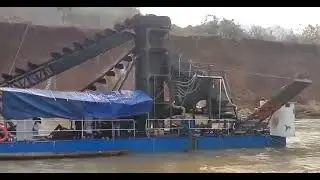 Bucket Chain DredgerBucket chain dredger#dredger #River management