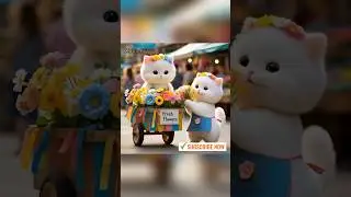 two cute white cats selling flowers 😍🌷#cat #trending #cute #catmarket #catlovers #shorts #flowers