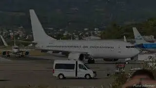 ALL WHITE SkyUp Boeing 737-82R UR-SQO Landing at Split Airport LDSP/SPU