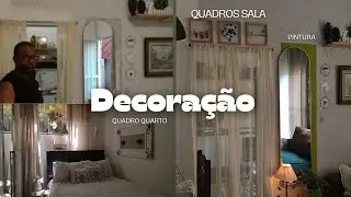 Cantinhos decorados:Quadrinhos na sala e pintura/ Quadro no quarto/ pintura na lavanderia.