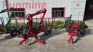 #tractor Log loader #forest machinery #timber trailer with Crane Good quality what you want