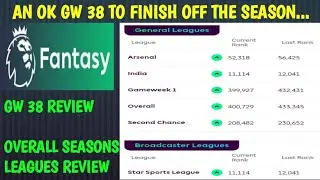 | GW 38 REVIEW | OVERALL SEASONS LEAGUES REVIEW | FANTASY PREMIER LEAGUE |