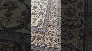 Persian Hand-Woven Rug - Nain Isfahan - Sil & Wool - 9' 6
