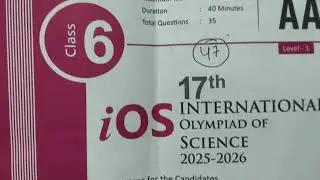 Class 6 Science Olympiad |  iOS 2025-2026 Full Paper | Latest Olympiad 