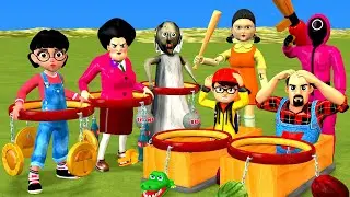 Scary Teacher 3D vs Squid Game hula hoop challenge lv max smart funny fun and the crazy ending