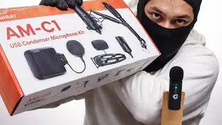 ASMR Unboxing Audio Array AM-C1 USB Condenser Mic Kit | Whispered Taps & Setup Sounds#asmr#relax