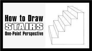 Pencil Drawing -- How to Draw a Set of Stairs in One-Point Perspective / Art Education
