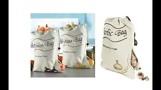 Food storage bags, Potatoes Onion Garlic Net Bags with Side Zipper, Bags with Handles