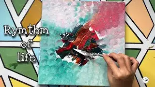 Easy Abstract Painting Demo for beginners / Acrylic Painting / Relaxing / Daily Art / Day #12