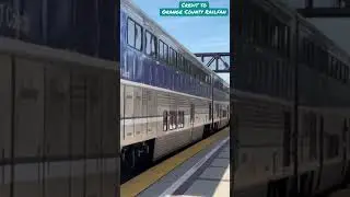 Amtrak CDTX 2112 leads a Pacific Surfliner out of Fullerton Station #pacificsurfliner #amtrak