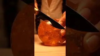 ASMR Cutting Amber Orange 🍊 | Warm Resin Fracture Sounds (No Music)