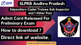 SLPRB Andhra Pradesh || Admit Card Released For Preliminary Exam ||  SCT SI PWT ||