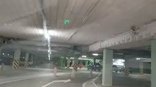 Damaged installations on the ceiling of the Carrefour Białystok underground parking lot 11/08/2025