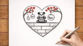 Heart Shape Family Drawing | Love Art Drawing Easy | Emotional Pencil Sketch Step by Step