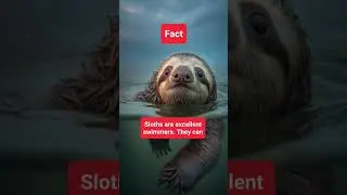 Unexpected Fact About Sloths! 😯 #facts #fact #shorts #short #sloth #swimming #underwater #animals