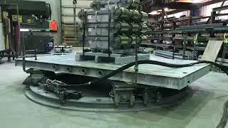 Hydraulic Turntable roller system utilizing modular bridge rollers on a rotation ring