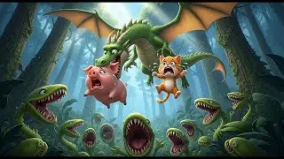 Mama cat rescue by ginger kitten and pig | Heartwarming 3D Animation
