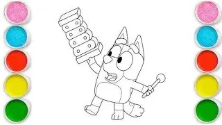 Bluey and Bingo playing dress up game Drawing, Painting & Coloring For Kids and Toddlers_ Easy Art
