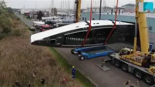 Pelagic 77 aluminium hull turn over