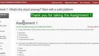 Week 1 Assignment | Google Cloud Computing Foundations Course (2020)(NPTEL)