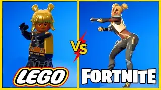 LEGO Skin VS Default Skin! Lustrous Luxe with All Emotes and Dances Ever Made!!