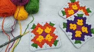 Crochet Pansy Flower Granny Square : Quick and Lovely DIY Spring Home Decor