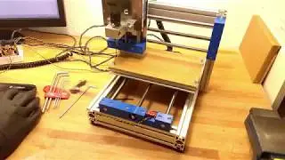 DIY CNC Engraver -  Installing a waste board and flattening it