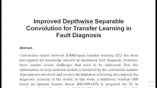 Improved Depthwise Separable Convolution for Transfer Learning in Fault Diagnosis