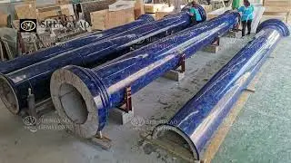 Lapis Lazuli Roman Column / Egypt &middot; Cairo National Opera House