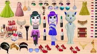 Talking Tom Billu Dress, lipstick, sunglass, best colour cat funny makeup Cartoon