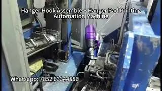 Hanger Hook Assemble + Hanger Pad Printing Automation Machine