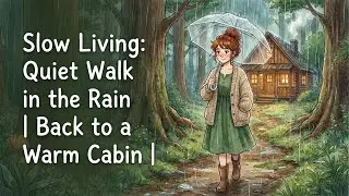 Slow Living: Quiet Walk in the Rain | Back to a Warm Cabin | Ghibli Vibes