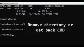 How to remove directory or get back CMD