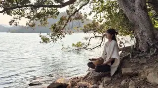 1 hr peaceful and calming river sound with tibetan singing bowl meditation 