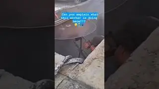 Worker is dangerously close to giant saw blade #jjsafetyllc #safetyfirst #safetyfails