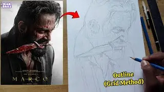 Marco Drawing | Unni Mukundhan Drawing | Grid Method Outline Tutorial | MAR BROZ